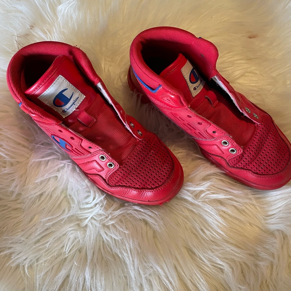 Champion Red Sneakers Sleek Modern Design